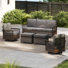 5 Piece Rattan Sofa Seating Group With Swivel Rocking Chair
