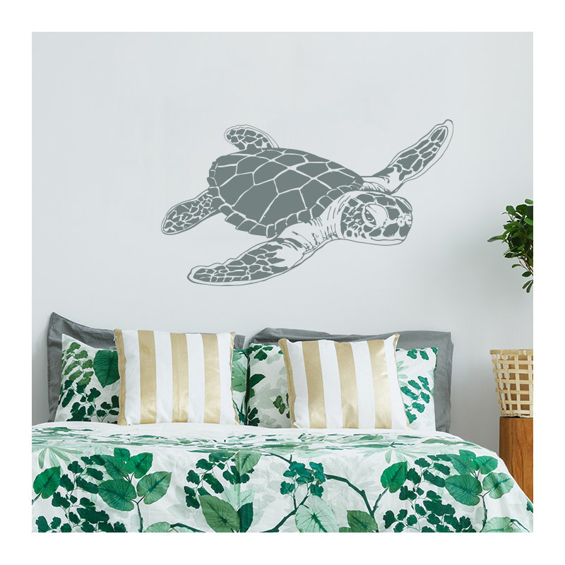 Décalcomanie murale tortue de mer, Gris