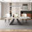  Modern Dining Table Set With 78.7''-110'' Extendable Faux Marble Top And 8 Faux Leather Dining Chairs-122124771-122124768