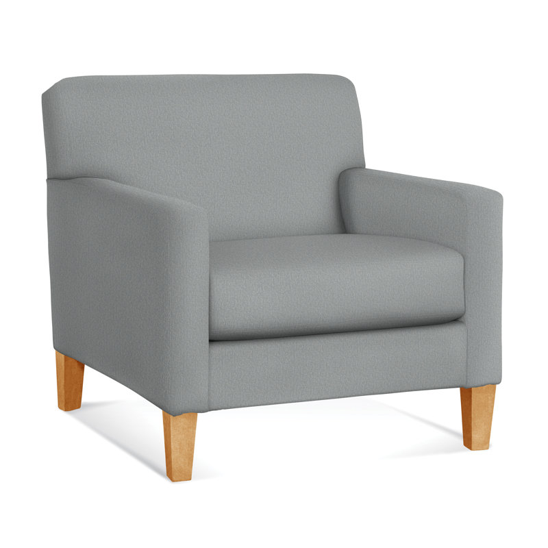 Tampa Armchair, Light Blue Performance Fabric; 0851-55, Frost White