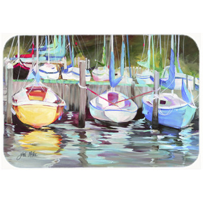 Caroline's Treasures Boat Sailboat Glass Cutting Board