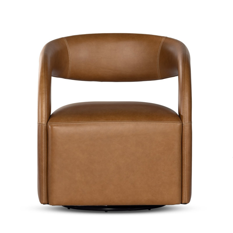 Hawkins Swivel Armchair, Sonoma Butterscotch Top Grain Leather