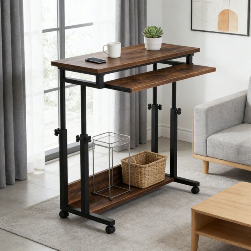 Adjustable Height MDF Steel Computer Desk
