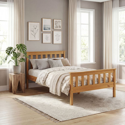 Clerise Shaker Solid Wood Panel Platform Bed