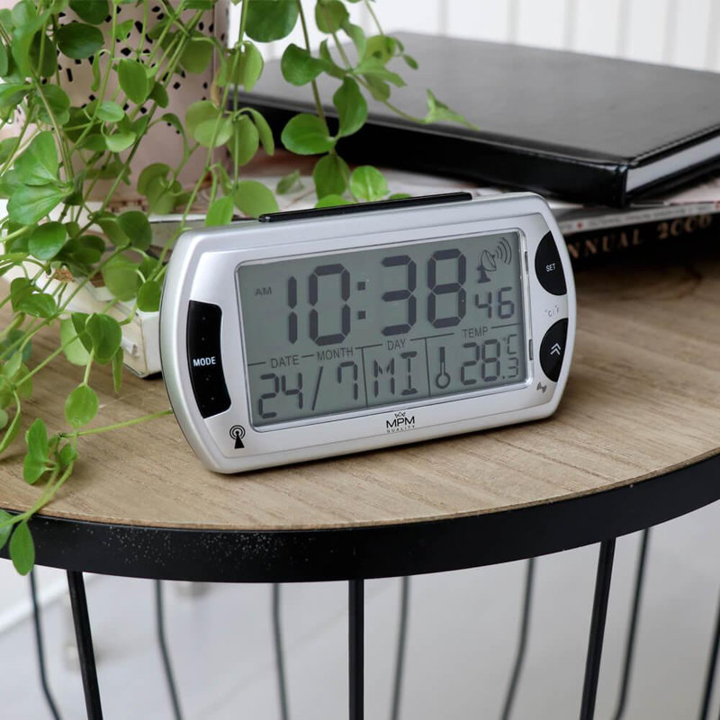 Digital Radio clock Alarm Clock, Silver