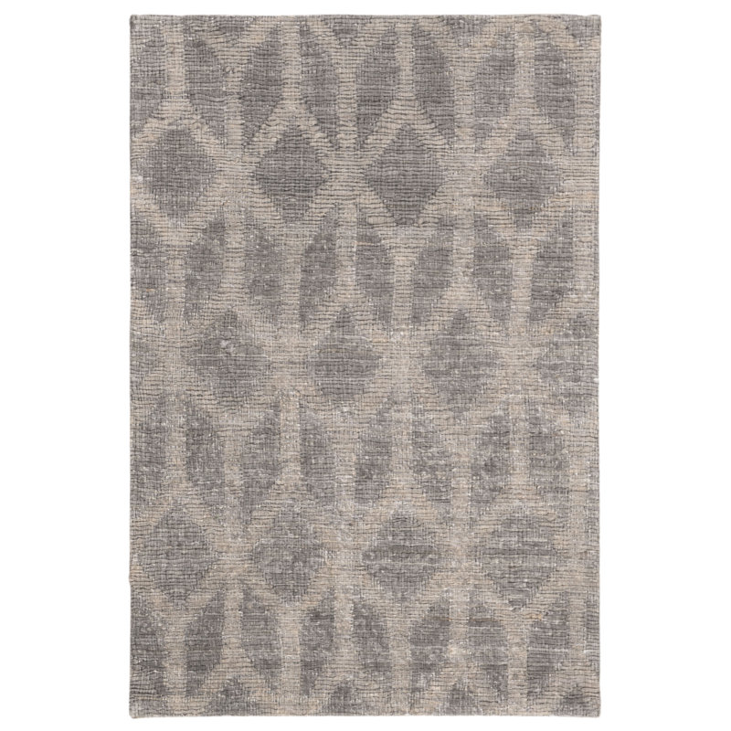Doleman Hand Woven Jute/Cotton Geometric Rug in Gray/Gold, Rectangle 3' x 5'