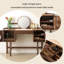 Coiffeuse 47,24 "en bois massif brun minimaliste nordique