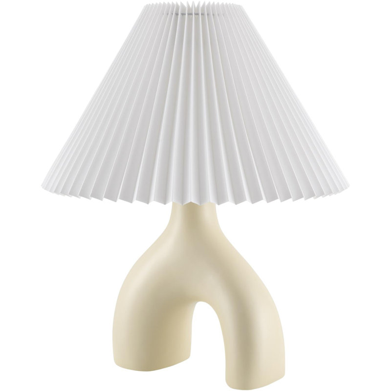 Celes Table Lamp, White, Beige