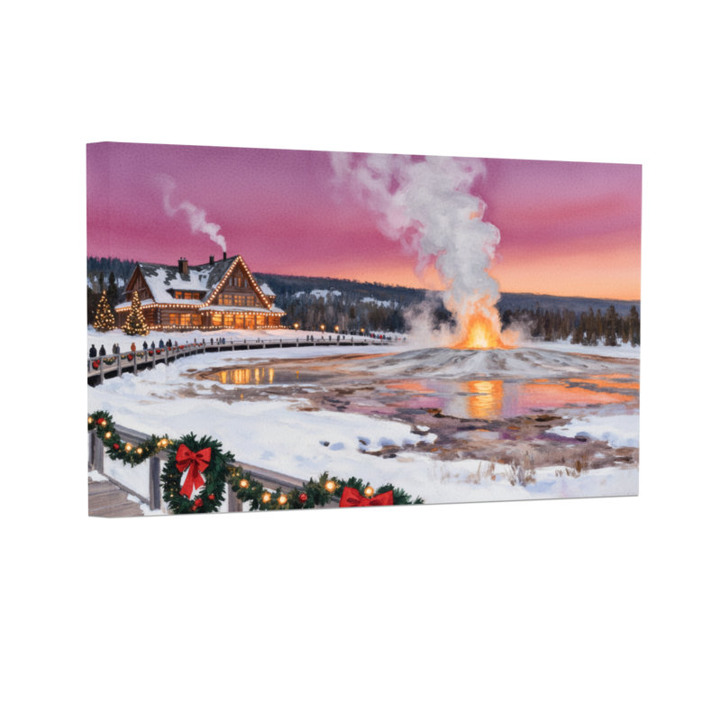 Geyser de Noël au coucher du soleil, H 24 po x l 36 po