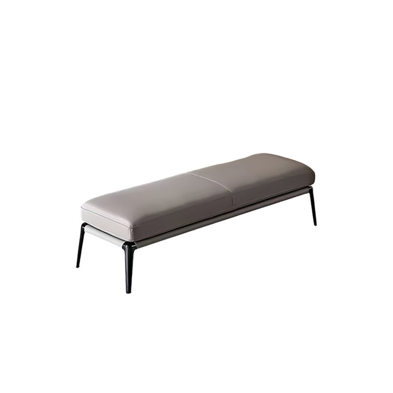 Banc rembourré en cuir Mishele, H 17,71 po x l 59,05 po x P 17,71 po