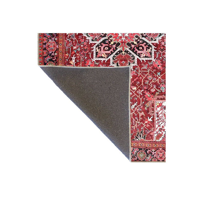 Tapis blanc tissé à motif géométrique traditionnel de couleur blanche lavable à la machine