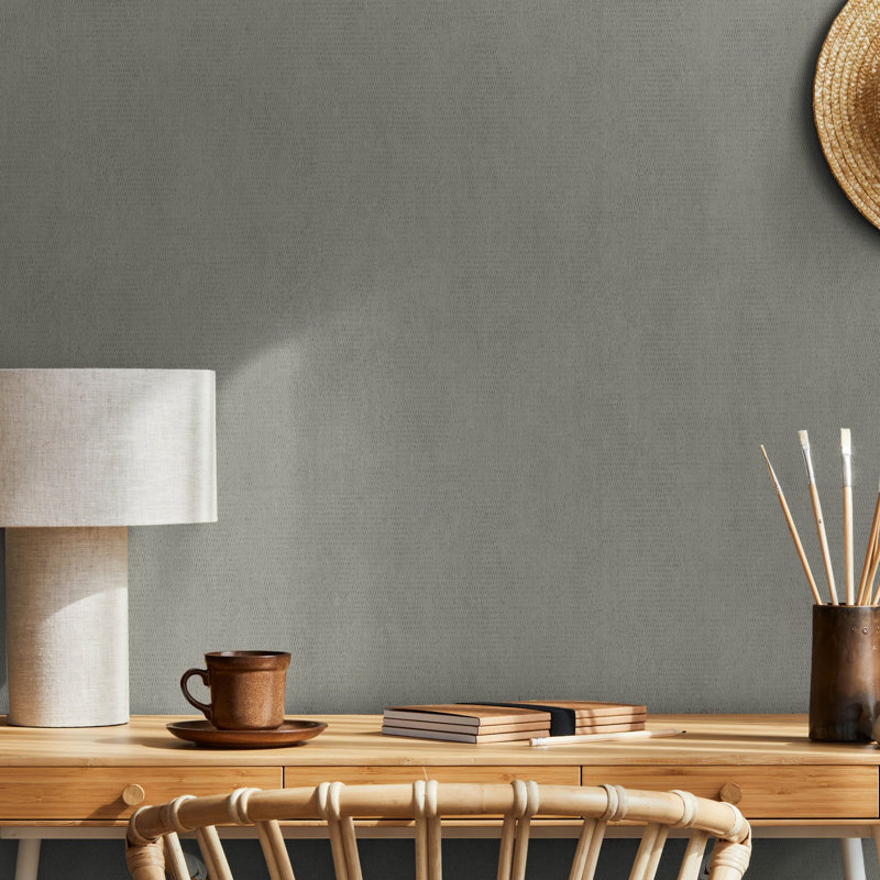 Air Collection Twill Effect Textured Wallpaper Roll, Gray