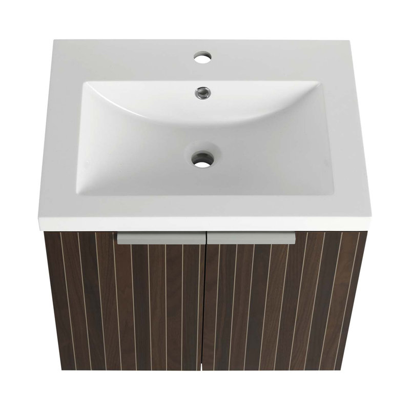 Modern Bathroom Vanity, Bathroom Cabinet With Resin Sink And Soft Close Doors