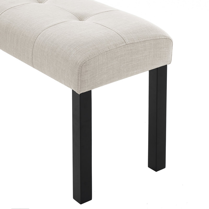 Banc de salle à manger en lin capitonné Modern, Beige