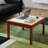 Solid wood rock panel check coffee table