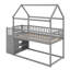 Twin Over Twin House Bunk Bed With Shelves And Drawers-733024511