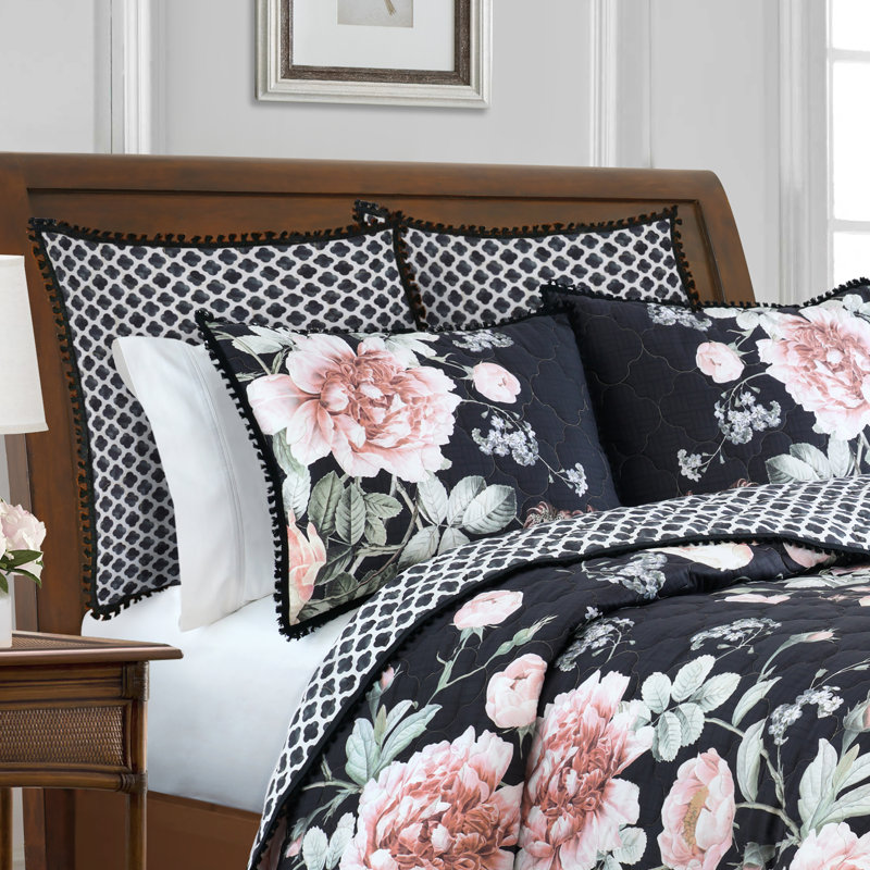Cotton Floral Quilt, Twin Quilt