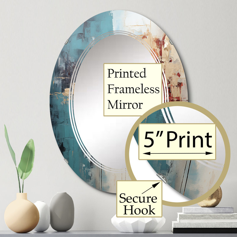 Caddingdon - Miroir mural moderne ovale, 30 po x 20 po