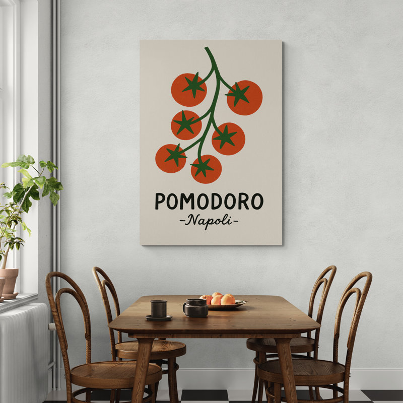 Pomodoro Italy - Kitchen Wall Art - Canvas Framed Print, 82 cm H x 61 cm W