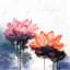 Aquarelle sur toile de fleurs de lotus | Décoration de chambre botanique bleue
