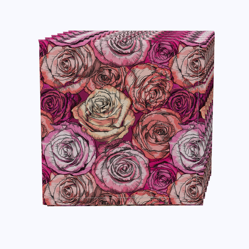 100% Cotton Floral Square Napkin