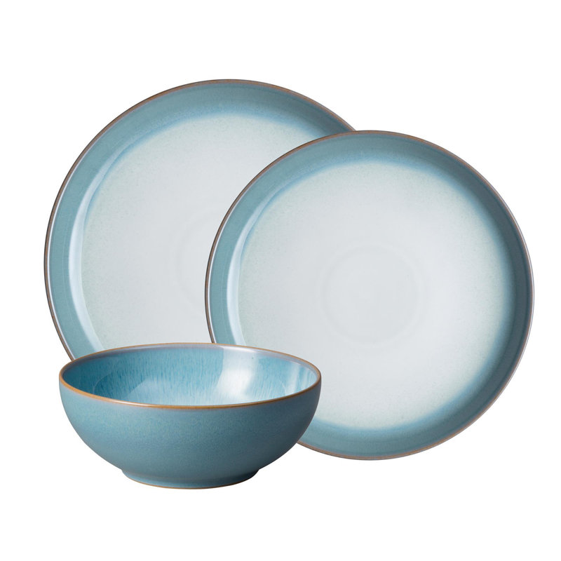 Denby Azure Haze Coupe 12 Piece Dinnerware Set, Service for  4