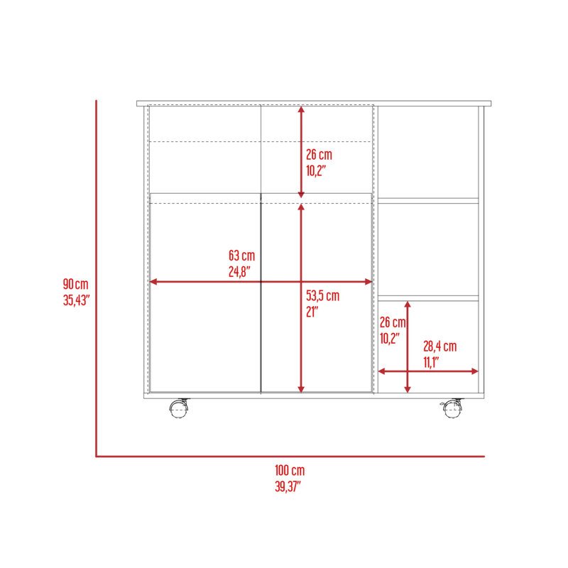 Îlot de cuisine Annarie, une armoire