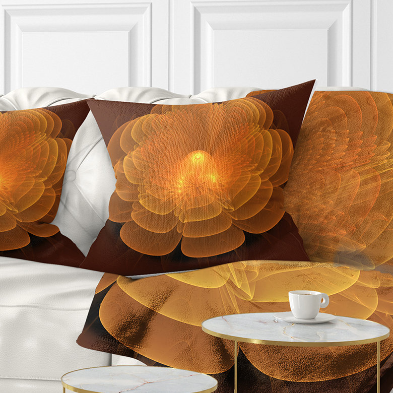 Coussin floral à fleurs lily digital water, 18 po x 18 po, Coussin décoratif