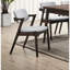 Chaises de salle à manger de style moderne Mid-Century Brookdale 2 pièces, bois d'hévéa noyer massif, coussin de siège rembourré en tissu, fabrication en bois de sièges contemporains, chaise chic
