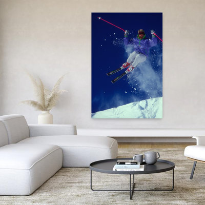 Male Skier In Midair Vail Colorado Classic Retro Vintage Mountain Winter Wall Art