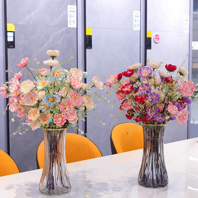 8 pièces de fleurs artificielles artificielles décoratives, 5 fourchettes, décoration de mariage, fleur de rhododendron artificiel (ensemble de 8)
