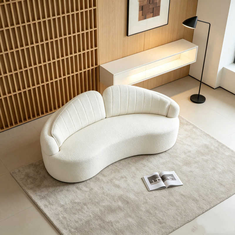 Canapé courbé, White-two-seater