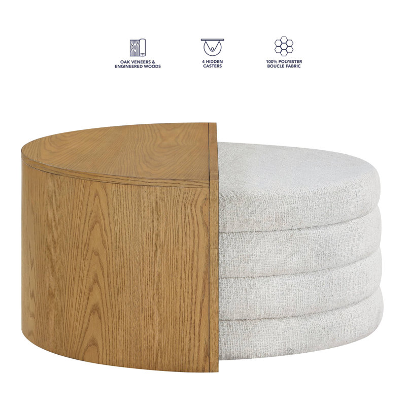 Table basse avec tabouret Florence, Brun