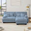 Canapé modulaire Cloud Couch pour le salon, canapé 2 places en chenille avec 2 coussins lombaires et 2 coussins décoratifs, canapé rembourré à large accoudoirs avec repose-pieds convertible, bleu chenille-4296904