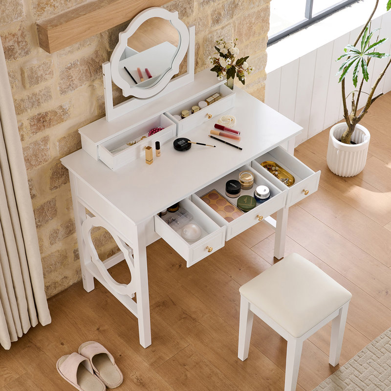 Coiffeuse compacte avec miroir réversible