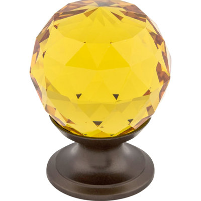 Wine Crystal 1 1/8" Diameter Round Knob