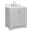 Meuble-lavabo simple en bois massif gris de 30 po avec comptoir en quartz blanc pur 1,5 po Freitas-694790719-763243947-694790713