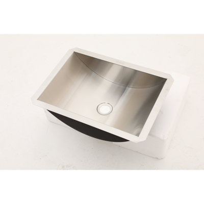 18"x13" Brushed Nickel Stainless Steel Bathroom Sink With Pop Up Drain, Innovative Nano Technique For Surface Hardening, Non - Porous And Dirt Surface, Sound Muffling Pads, Rectangular Vessel