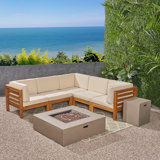 Ajanai 4 - Person Modular Patio Conversation Sets with Cushions