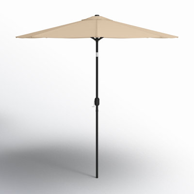 Delaplaine 9' Solid Octagon Market Umbrella with Push-Button Tilt - Beige