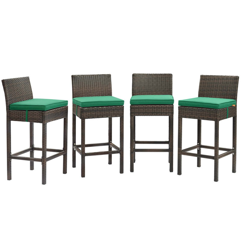 Ensemble de 4 tabourets de bar Conduit, Brun, Vert
