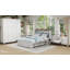  Grand lit escamotable avec tiroirs de rangement, station de charge intégrée, matelas inclus