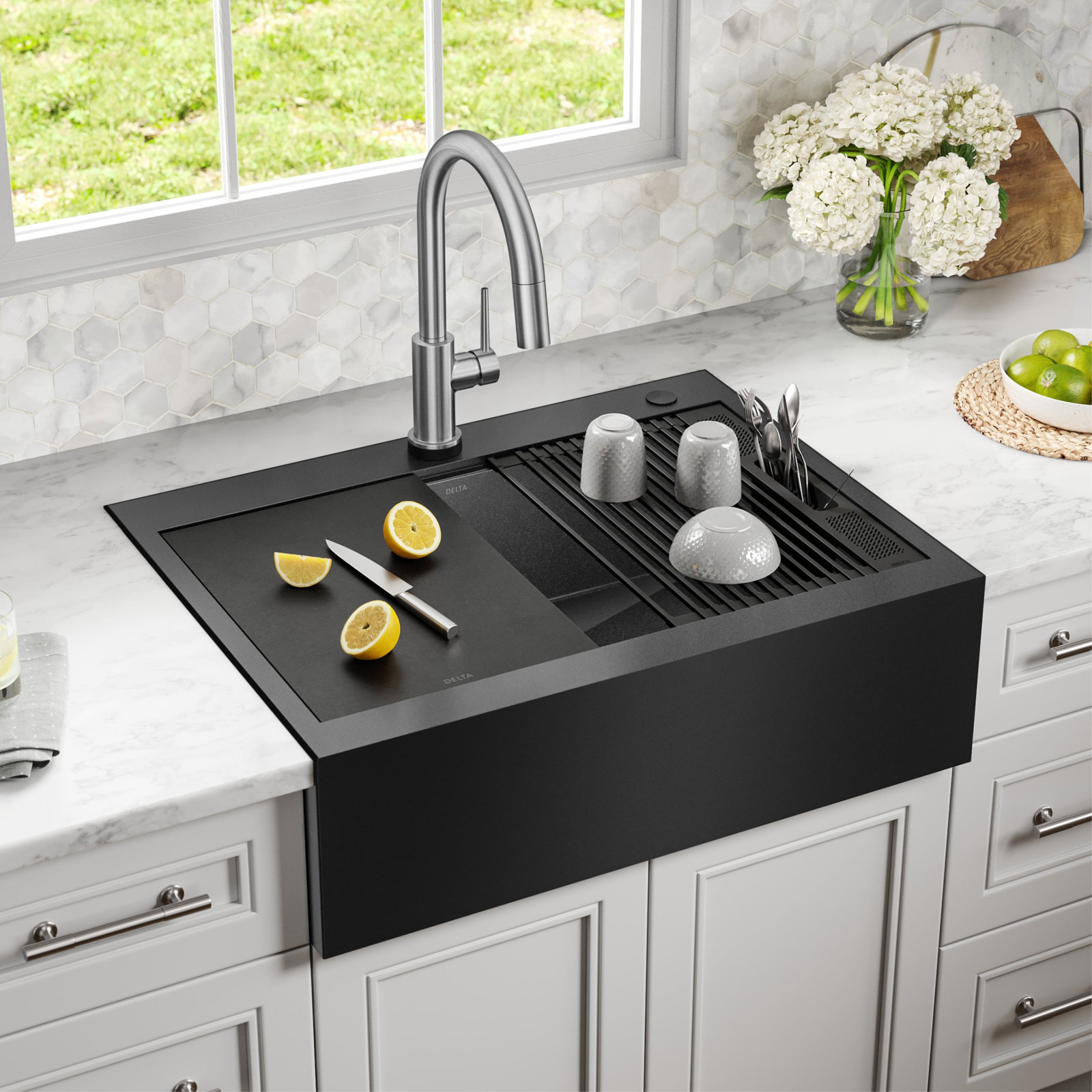 Rivet™ Retrofit Workstation Farmhouse Sink, 30" L x 22.63" W