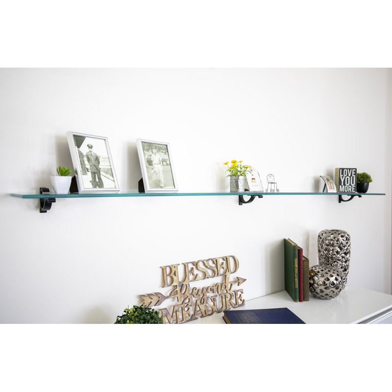 Arriella Bracket Shelf, Black, 3" H x 48" W x 8" D