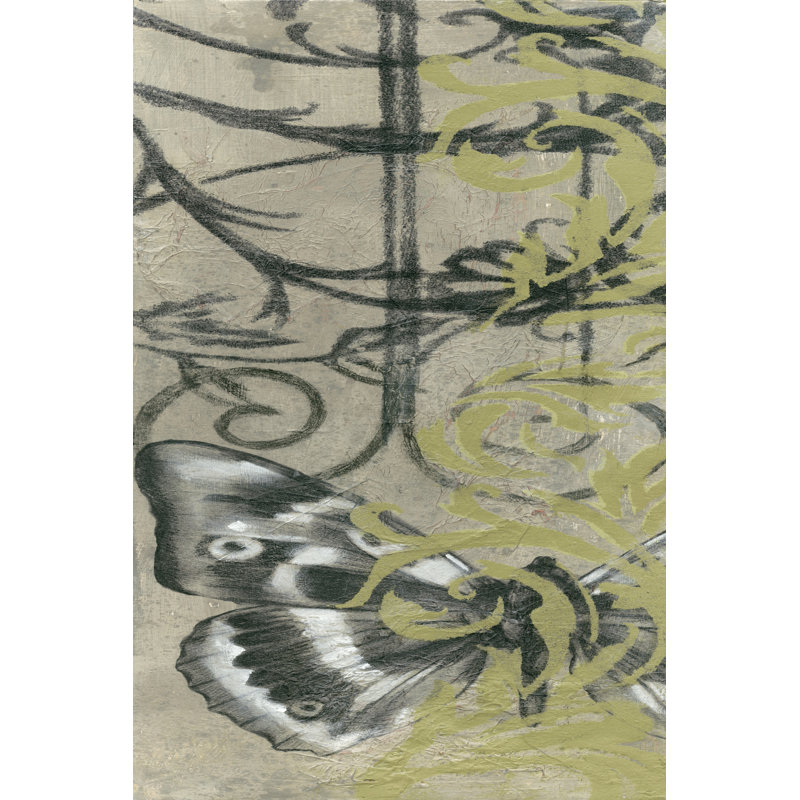Iron Butterfly II by Jennifer Goldberger - Wrapped Canvas Painting, 46cm H x 30cm W x 3.8cm D