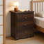 Table de chevet avec station de charge et 3 tiroirs, table de chevet avec 2 ports USB et prises de courant, table de bout en bois moderne avec amplement de rangement pour la chambre à coucher