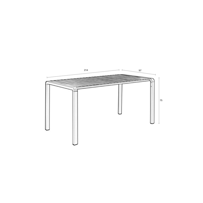 Outdoor Dining Table, Green, 30"H x 84"W x 38"D