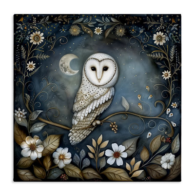 Art mural sur toile White Owl Forest par The Dutch Lady