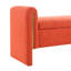 Banc de rangement en tissu orange avec accoudoirs, coffre pratique pour le salon, tabouret à chaussures rembourré moderne avec accoudoirs et intérieur