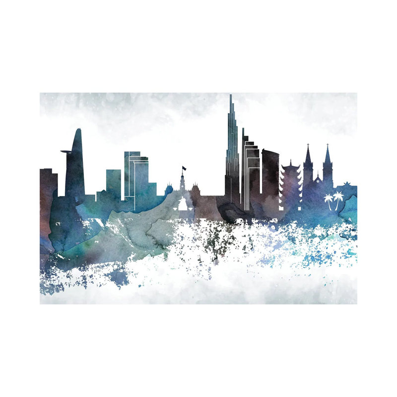 Ho Chi Minh Bluish Skyline by WallDecorAddict - Wrapped Canvas Print, 152.5 cm H x 101.5 cm W